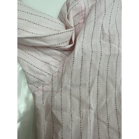 Sam Surin Mens New Royal Fashions Button-Down Shirt Pink Striped Long Sleeve - Picture 7 of 11